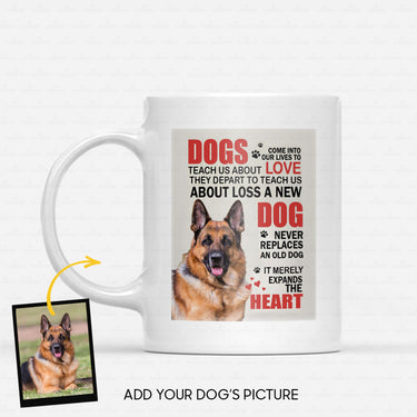 Custom Dog Mug - Personalized Dogs Teach Us About Love Gift For Dad - White Mug